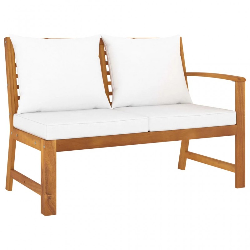 4 Piece Garden Lounge Set with Cushion Cream Solid Acacia Wood 4 Piece Garden Lounge Set with Cushion Cream Solid Acacia Wood