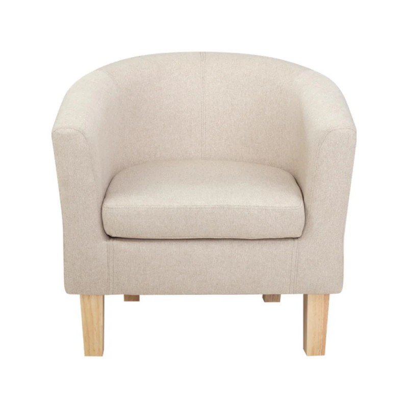 Artiss Armchair Lounge Chair Tub Accent Armchairs Fabric Sofa Chairs Beige Artiss Armchair Lounge Chair Tub Accent Armchairs Fabric Sofa Chairs Beige
