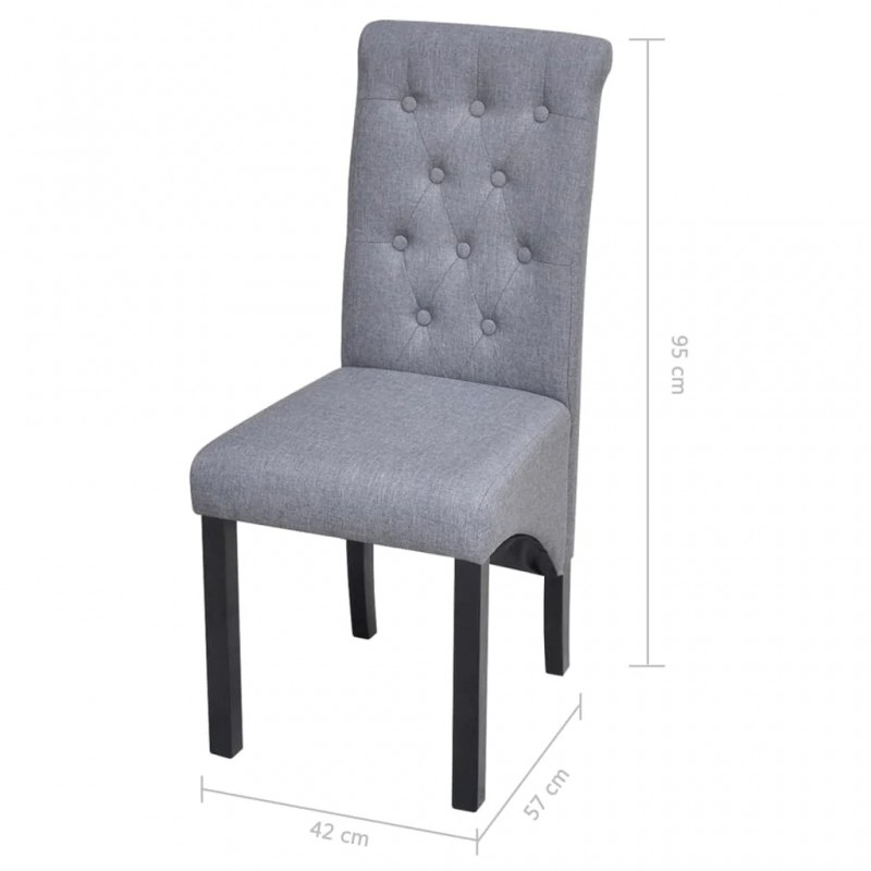 Dining Chairs 4 pcs Light Grey Fabric Dining Chairs 4 pcs Light Grey Fabric