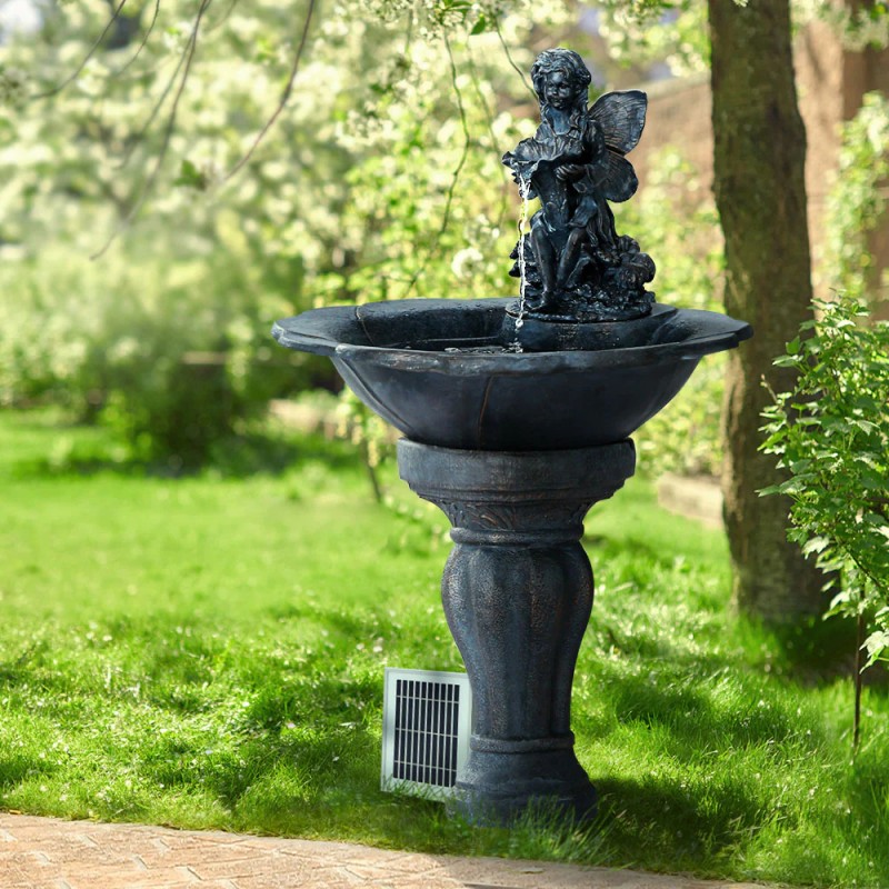 Gardeon Solar Water Feature with LED Lights Angel 94cm Gardeon Solar Water Feature with LED Lights Angel 94cm