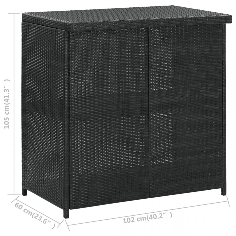 3 Piece Bar Set Poly Rattan Black 3 Piece Bar Set Poly Rattan Black