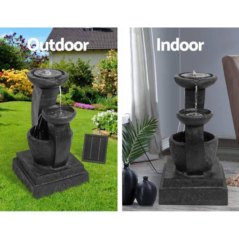 Gardeon Solar Water Feature with LED Lights 3 Tiers 70cm Gardeon Solar Water Feature with LED Lights 3 Tiers 70cm