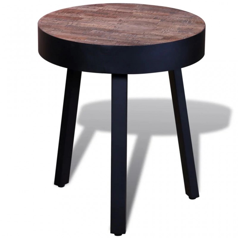 End Table Round Reclaimed Teak Wood End Table Round Reclaimed Teak Wood