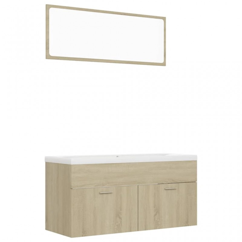 Bathroom Furniture Set Sonoma Oak Engineered Wood Bathroom Furniture Set Sonoma Oak Engineered Wood