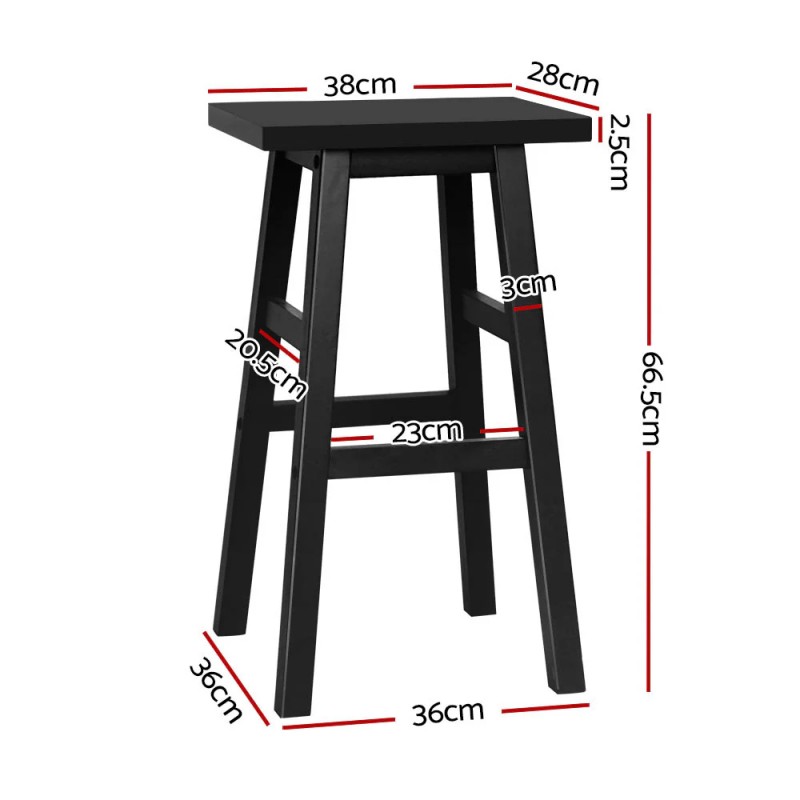 Artiss Bar Stools Kitchen Counter Stools Wooden Chairs Black x4 Artiss Bar Stools Kitchen Counter Stools Wooden Chairs Black x4
