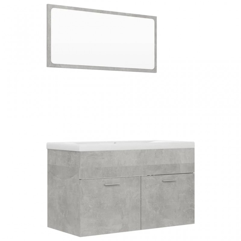 Bathroom Furniture Set Concrete Grey Engineered Wood Bathroom Furniture Set Concrete Grey Engineered Wood