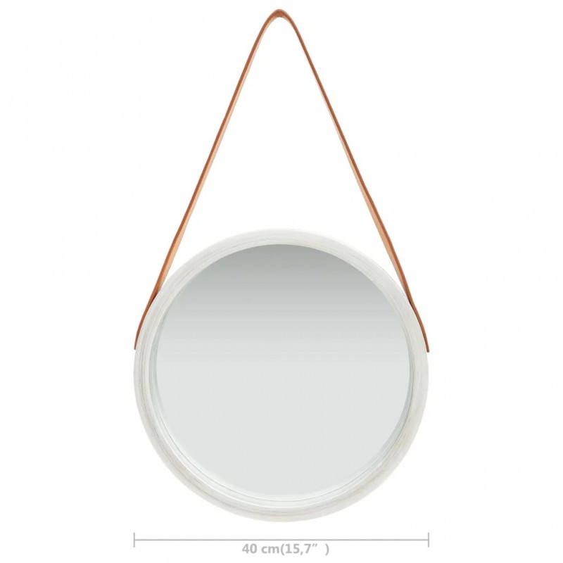 Wall Mirror with Strap 40 cm Silver Wall Mirror with Strap 40 cm Silver