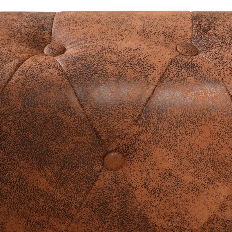 Chesterfield Corner Sofa 6-Seater Artificial Leather Brown Chesterfield Corner Sofa 6-Seater Artificial Leather Brown