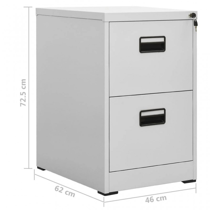 Filing Cabinet 2 Drawers Light Grey Steel Filing Cabinet 2 Drawers Light Grey Steel