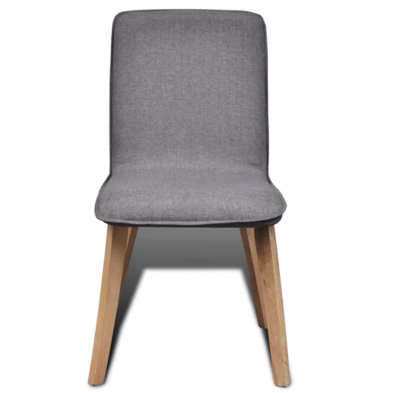 Dining Chairs 6 pcs Light Grey Fabric and Solid Oak Wood (241153+241154) Dining Chairs 6 pcs Light Grey Fabric and Solid Oak Wood (241153+241154)