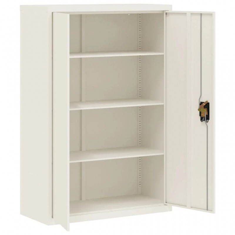File Cabinet White 90x40x140 cm Steel File Cabinet White 90x40x140 cm Steel