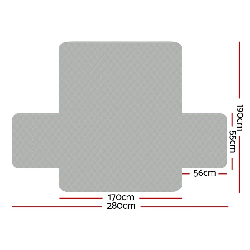 Artiss Sofa Cover Couch Covers 3 Seater Quilted Grey Artiss Sofa Cover Couch Covers 3 Seater Quilted Grey