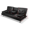 Artiss Sofa Bed 188CM Black PU Leather