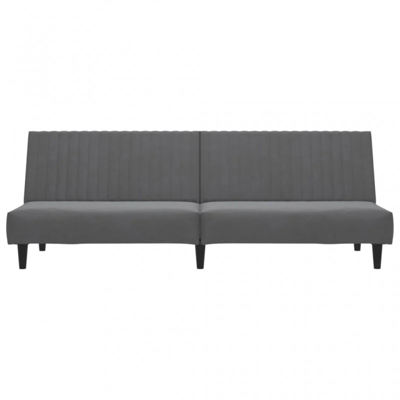 2-Seater Sofa Bed Dark Grey Velvet 2-Seater Sofa Bed Dark Grey Velvet