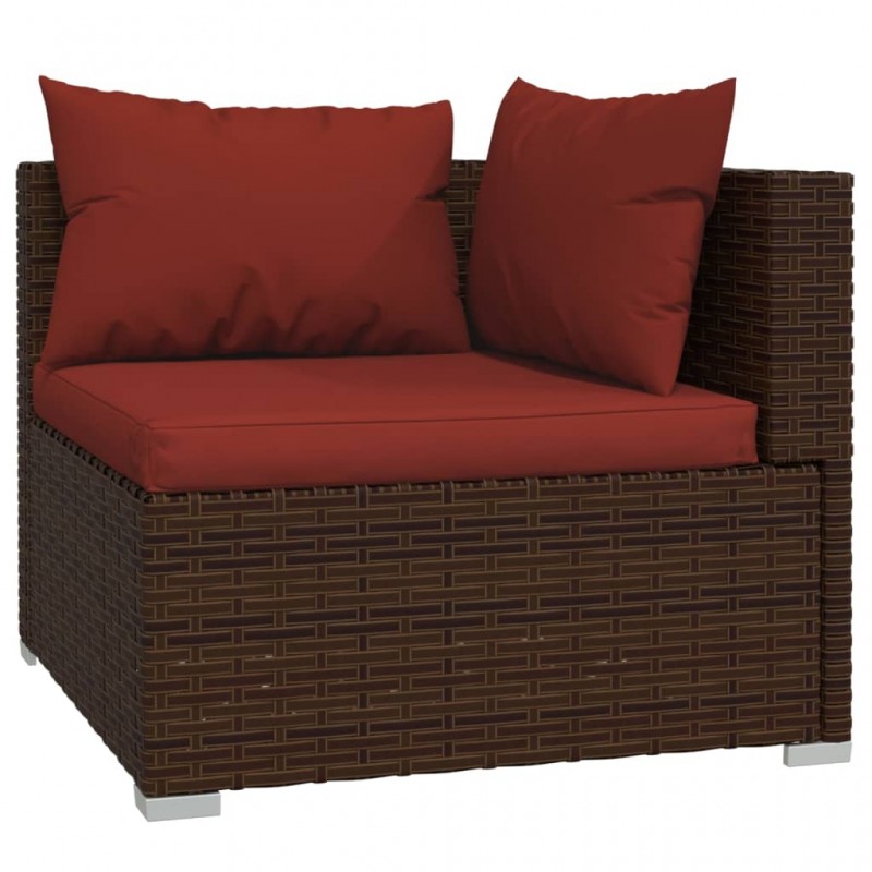 2-Seater Sofa with Cushions Brown Poly Rattan 2-Seater Sofa with Cushions Brown Poly Rattan
