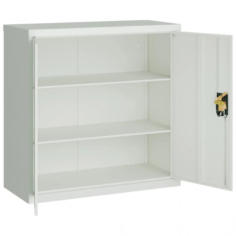 Office Cabinet with 2 Doors Grey 90 cm Steel Office Cabinet with 2 Doors Grey 90 cm Steel