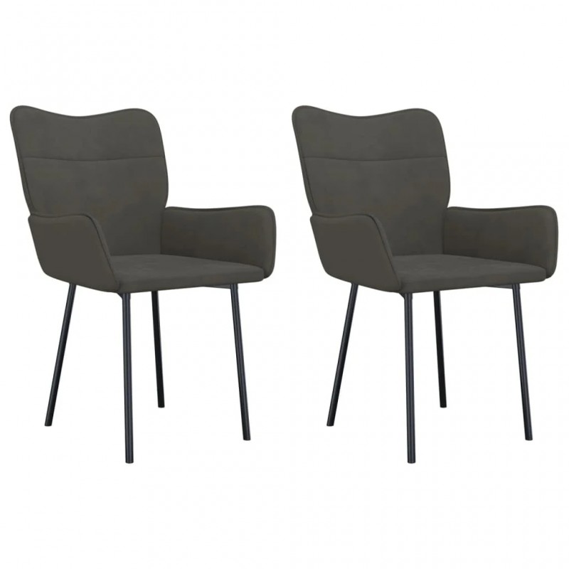 Dining Chairs 2 pcs Dark Grey Velvet Dining Chairs 2 pcs Dark Grey Velvet