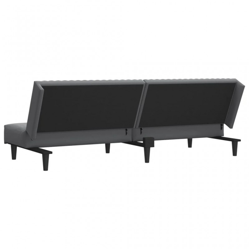 2-Seater Sofa Bed Dark Grey Velvet 2-Seater Sofa Bed Dark Grey Velvet