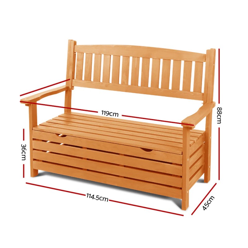 Gardeon Outdoor Storage Bench Box Wooden Garden Chair 2 Seat Timber Furniture Gardeon Outdoor Storage Bench Box Wooden Garden Chair 2 Seat Timber Furniture