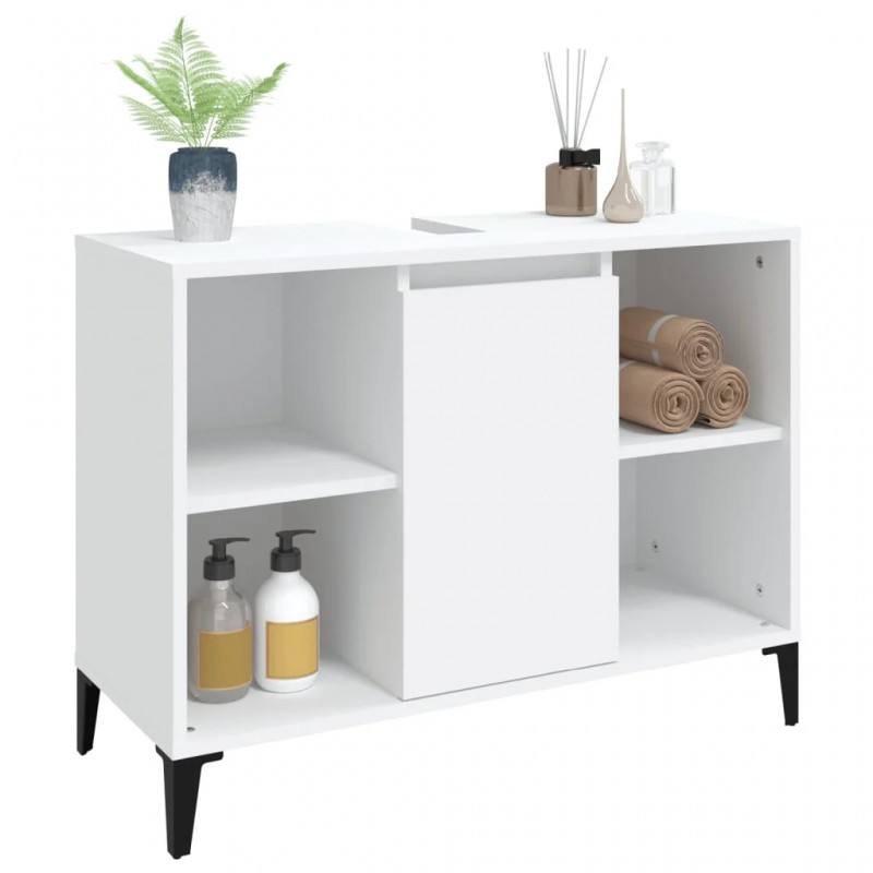 Sink Cabinet White 80x33x60 cm Engineered Wood Sink Cabinet White 80x33x60 cm Engineered Wood