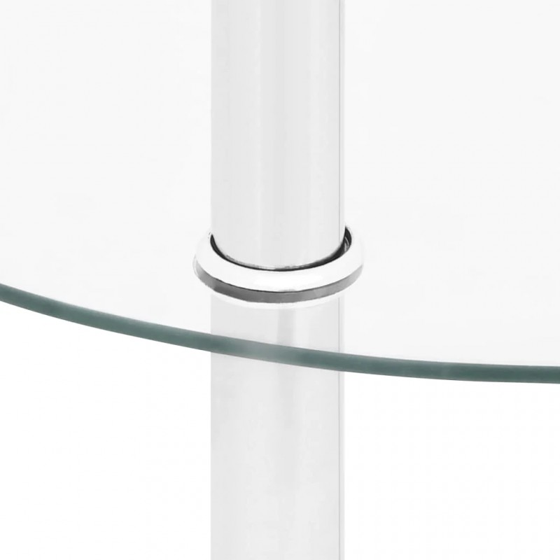 2-Tier Side Table Transparent 38 cm Tempered Glass 2-Tier Side Table Transparent 38 cm Tempered Glass