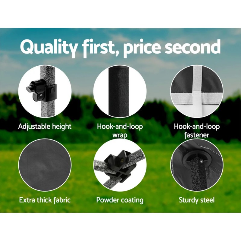 Instahut Gazebo 3x3 Pop Up Marquee Folding Tent Wedding Gazebos Camping Outdoor Shade Canopy Black Instahut Gazebo 3x3 Pop Up Marquee Folding Tent Wedding Gazebos Camping Outdoor Shade Canopy Black