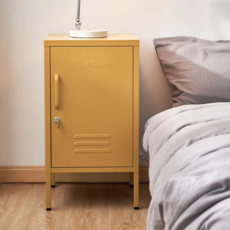 ArtissIn Bedside Table Metal Cabinet - MINI Yellow ArtissIn Bedside Table Metal Cabinet - MINI Yellow