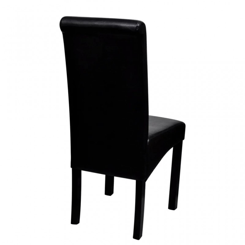 Dining Chairs 4 pcs Black Faux Leather Dining Chairs 4 pcs Black Faux Leather