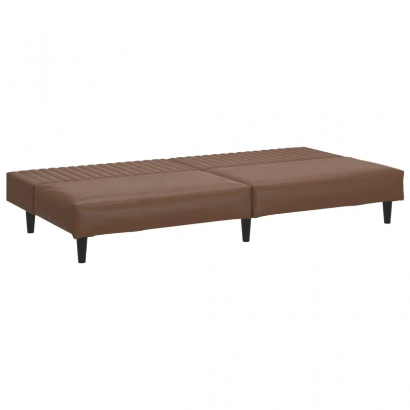2-Seater Sofa Bed Brown Faux Leather 2-Seater Sofa Bed Brown Faux Leather