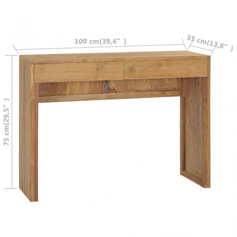 Console Table 100x35x75 cm Solid Teak Wood Console Table 100x35x75 cm Solid Teak Wood