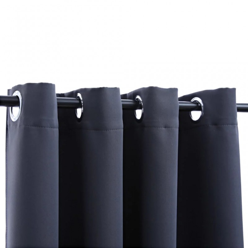 Blackout Curtain with Metal Rings Anthracite 290x245 cm Blackout Curtain with Metal Rings Anthracite 290x245 cm
