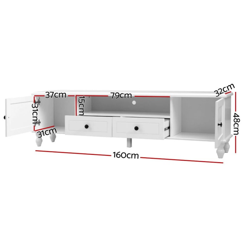 Artiss TV Cabinet Entertainment Unit 160cm White Kubi Artiss TV Cabinet Entertainment Unit 160cm White Kubi