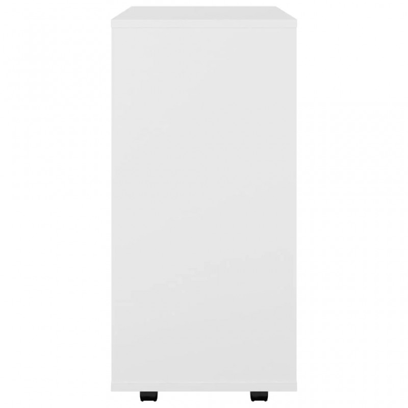 Rolling Cabinet White 60x35x75 cm Engineered Wood Rolling Cabinet White 60x35x75 cm Engineered Wood