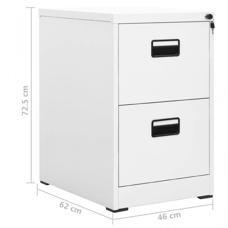 Filing Cabinet 2 Drawers White Steel Filing Cabinet 2 Drawers White Steel
