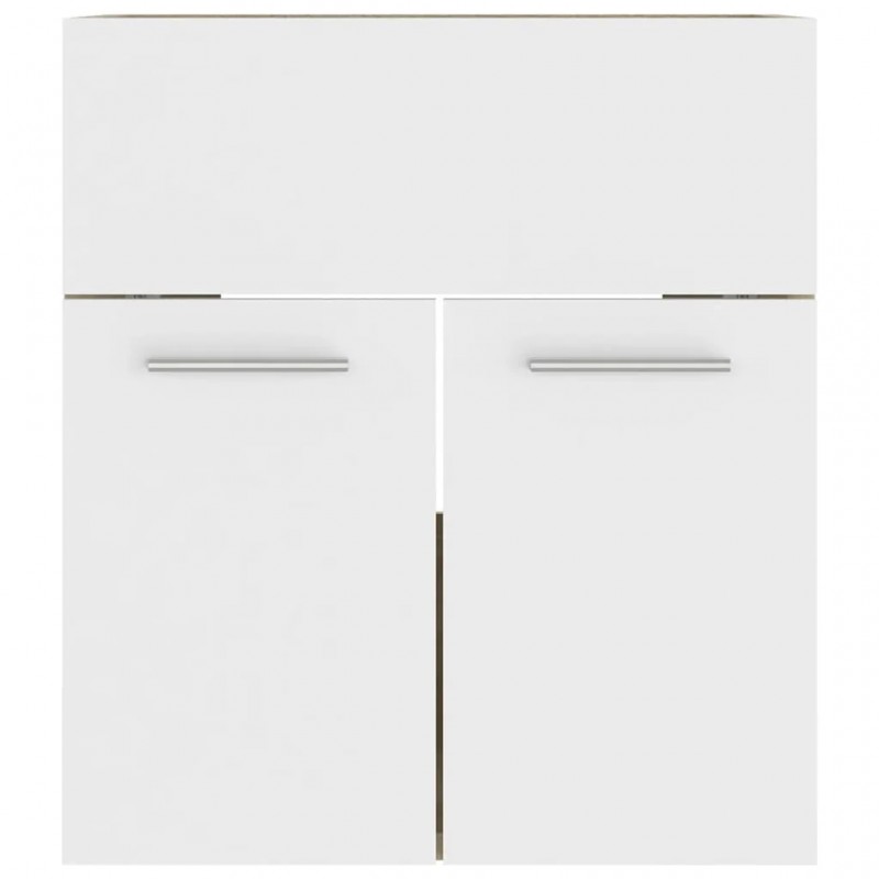 Bathroom Furniture Set White and Sonoma Oak Engineered Wood Bathroom Furniture Set White and Sonoma Oak Engineered Wood