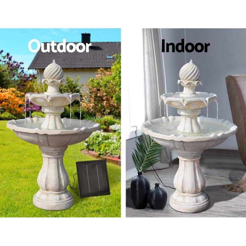 Gardeon Solar Water Feature 3 Tiers Ivory 93cm Gardeon Solar Water Feature 3 Tiers Ivory 93cm