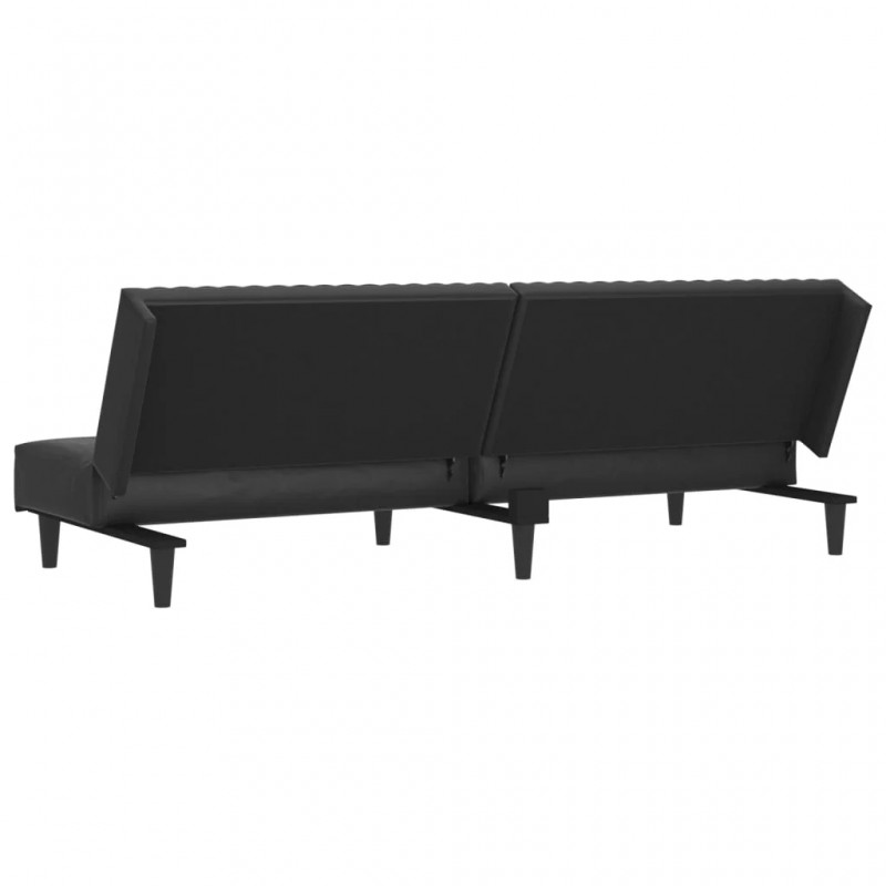 2-Seater Sofa Bed Black Faux Leather 2-Seater Sofa Bed Black Faux Leather