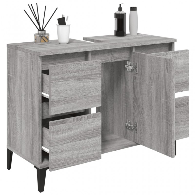 Sink Cabinet Grey Sonoma 80x33x60 cm Engineered Wood Sink Cabinet Grey Sonoma 80x33x60 cm Engineered Wood