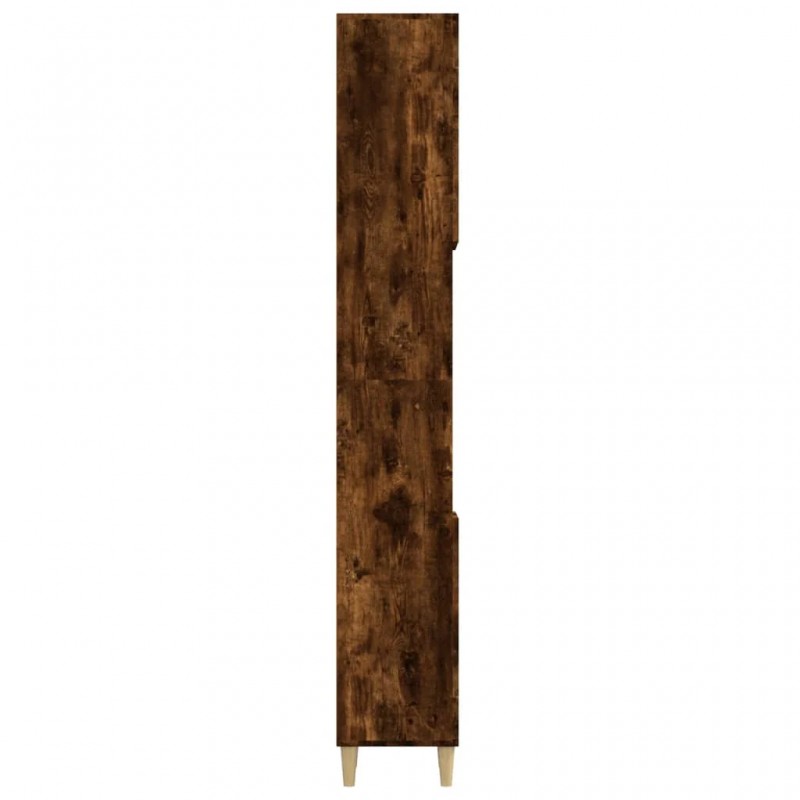 Bathroom Cabinet Smoked Oak 30x30x190 cm Engineered Wood Bathroom Cabinet Smoked Oak 30x30x190 cm Engineered Wood