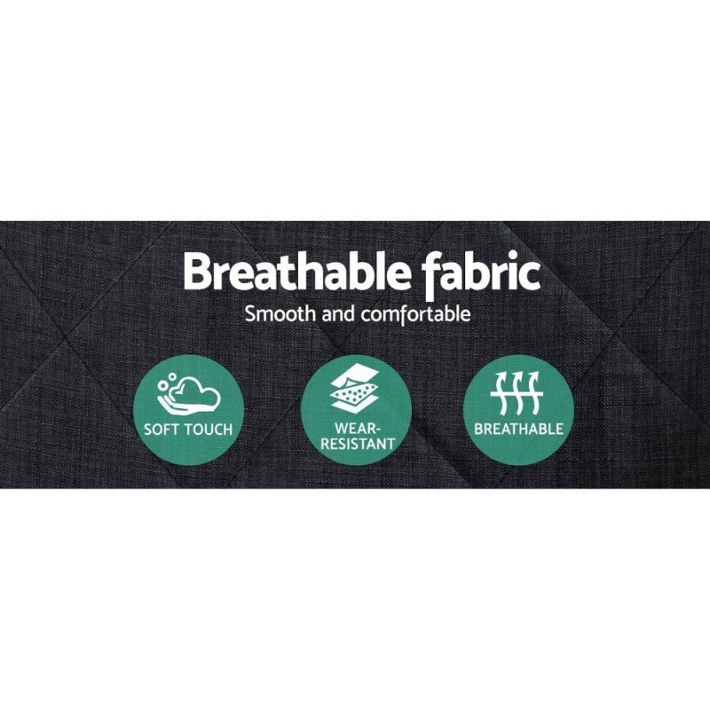 Artiss Wooden Office Chair Fabric Seat Grey Artiss Wooden Office Chair Fabric Seat Grey