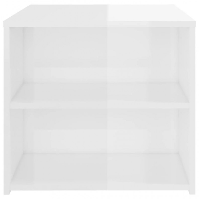 Side Table High Gloss White 50x50x45 cm Engineered Wood Side Table High Gloss White 50x50x45 cm Engineered Wood