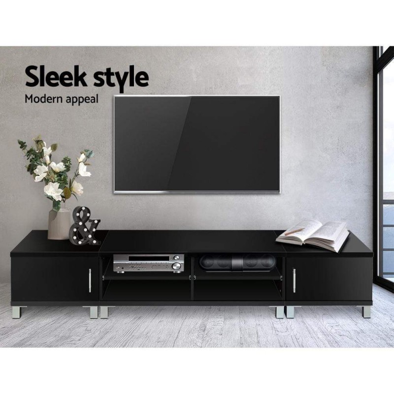 Artiss TV Cabinet Entertainment Unit 190cm Black Danson Artiss TV Cabinet Entertainment Unit 190cm Black Danson