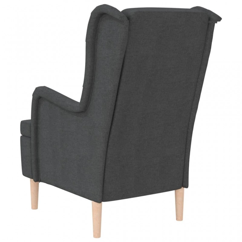 Armchair with Solid Rubber Wood Feet Dark Grey Fabric Armchair with Solid Rubber Wood Feet Dark Grey Fabric