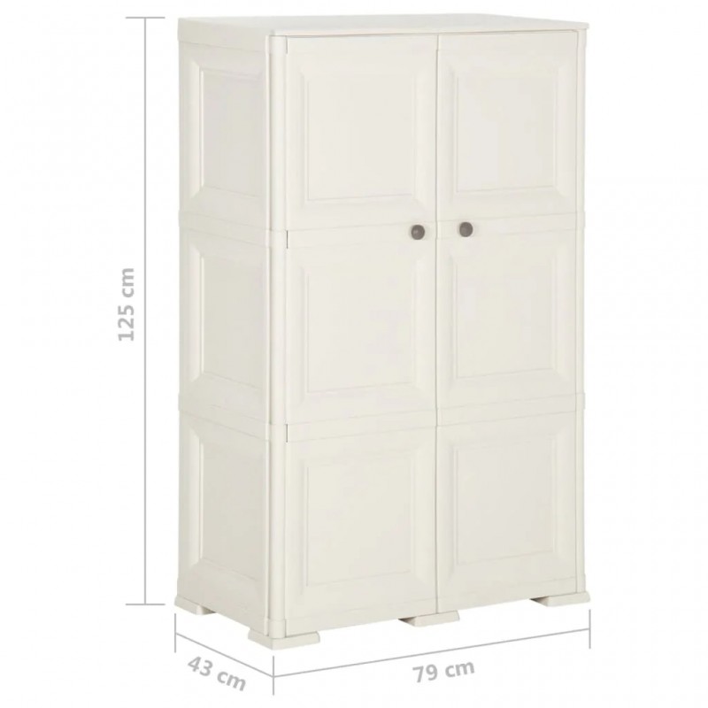 Plastic Cabinet 79x43x125 cm Wood Design Angora White Plastic Cabinet 79x43x125 cm Wood Design Angora White