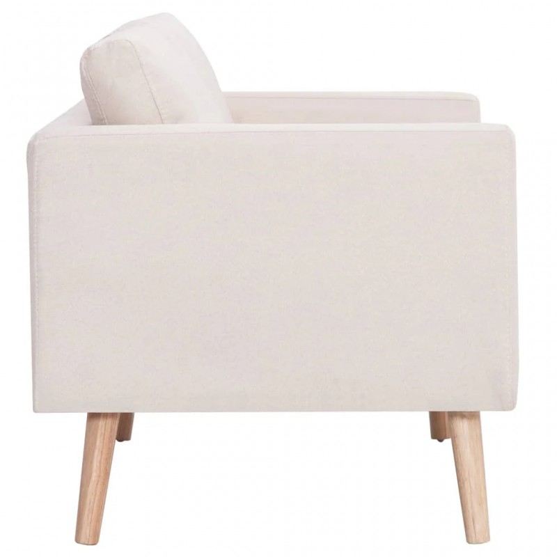 2-Seater Sofa Fabric Cream 2-Seater Sofa Fabric Cream