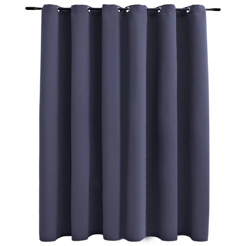 Blackout Curtain with Metal Rings Anthracite 290x245 cm Blackout Curtain with Metal Rings Anthracite 290x245 cm