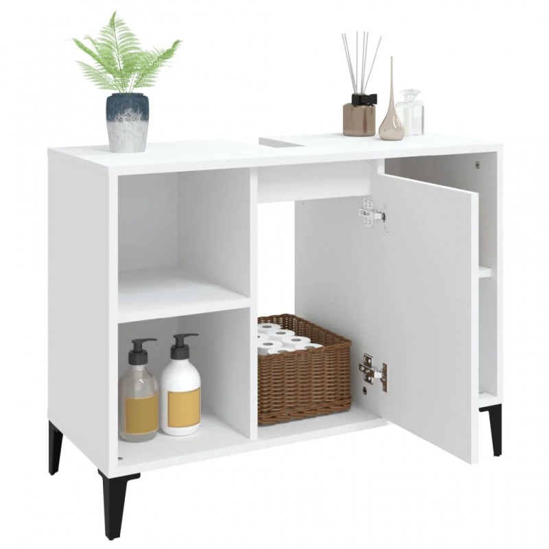 Sink Cabinet White 80x33x60 cm Engineered Wood Sink Cabinet White 80x33x60 cm Engineered Wood