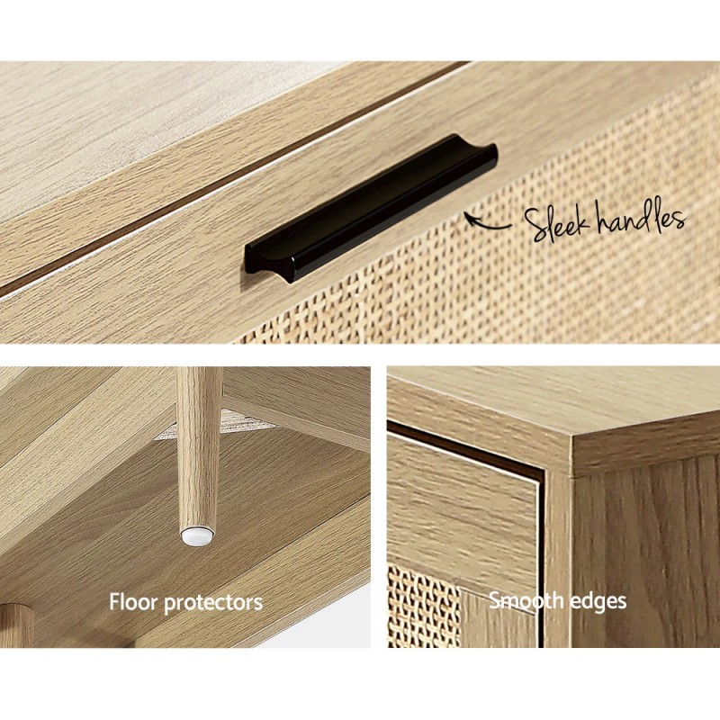 Artiss TV Cabinet Entertainment Unit 180cm Rattan Cole Artiss TV Cabinet Entertainment Unit 180cm Rattan Cole