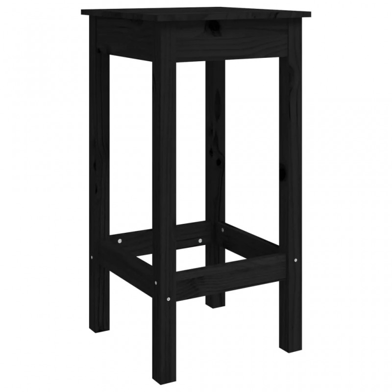 Bar Chairs 2 pcs Black 40x40x78 cm Solid Wood Pine Bar Chairs 2 pcs Black 40x40x78 cm Solid Wood Pine