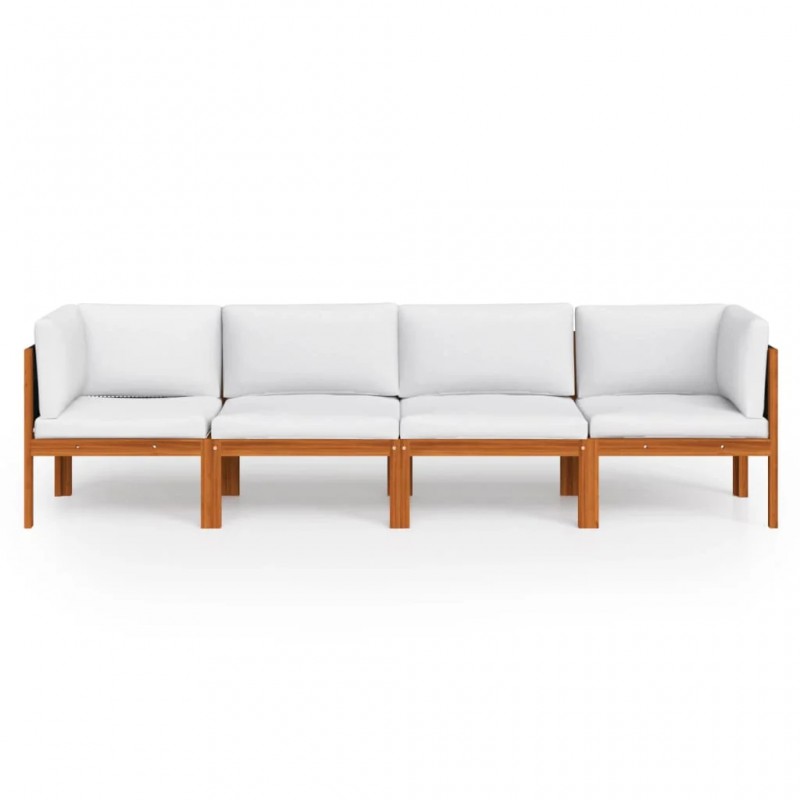 4-Seater Garden Sofa with Cushion Solid Acacia Wood 4-Seater Garden Sofa with Cushion Solid Acacia Wood